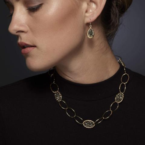 Woven Pyrite Necklace - Short