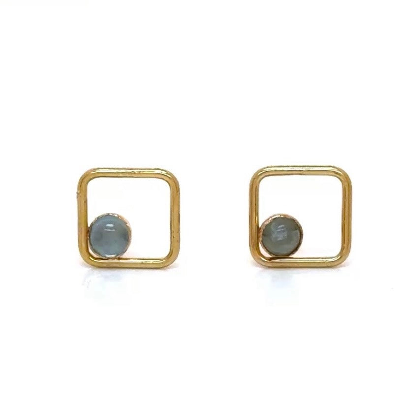 Golden Glory Square Studs