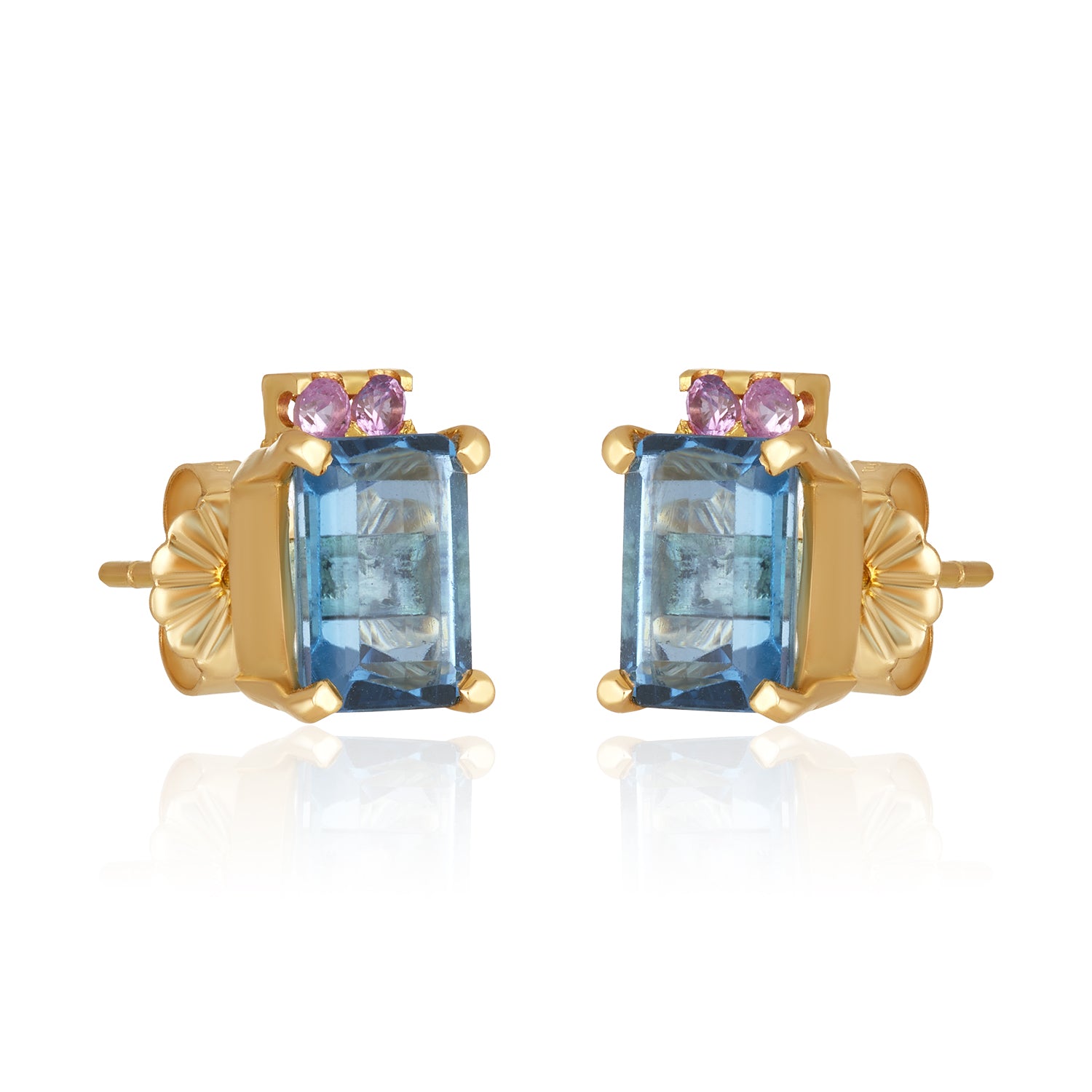 London Blue Topaz Studs In 14K