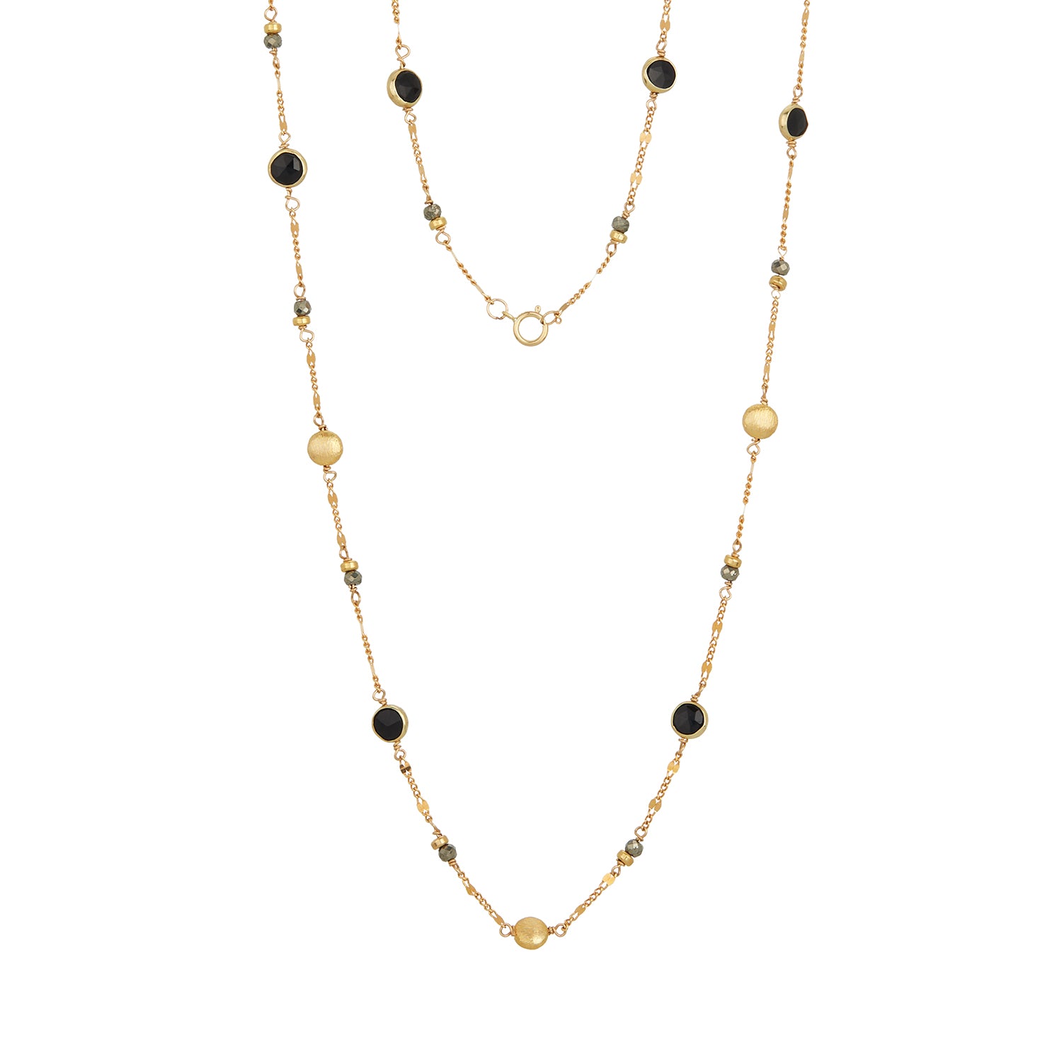 Full Moon Pyrite Necklace