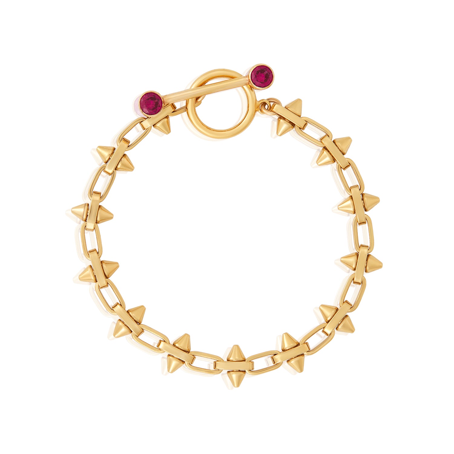 Lab Ruby Toggle Spike Bracelet
