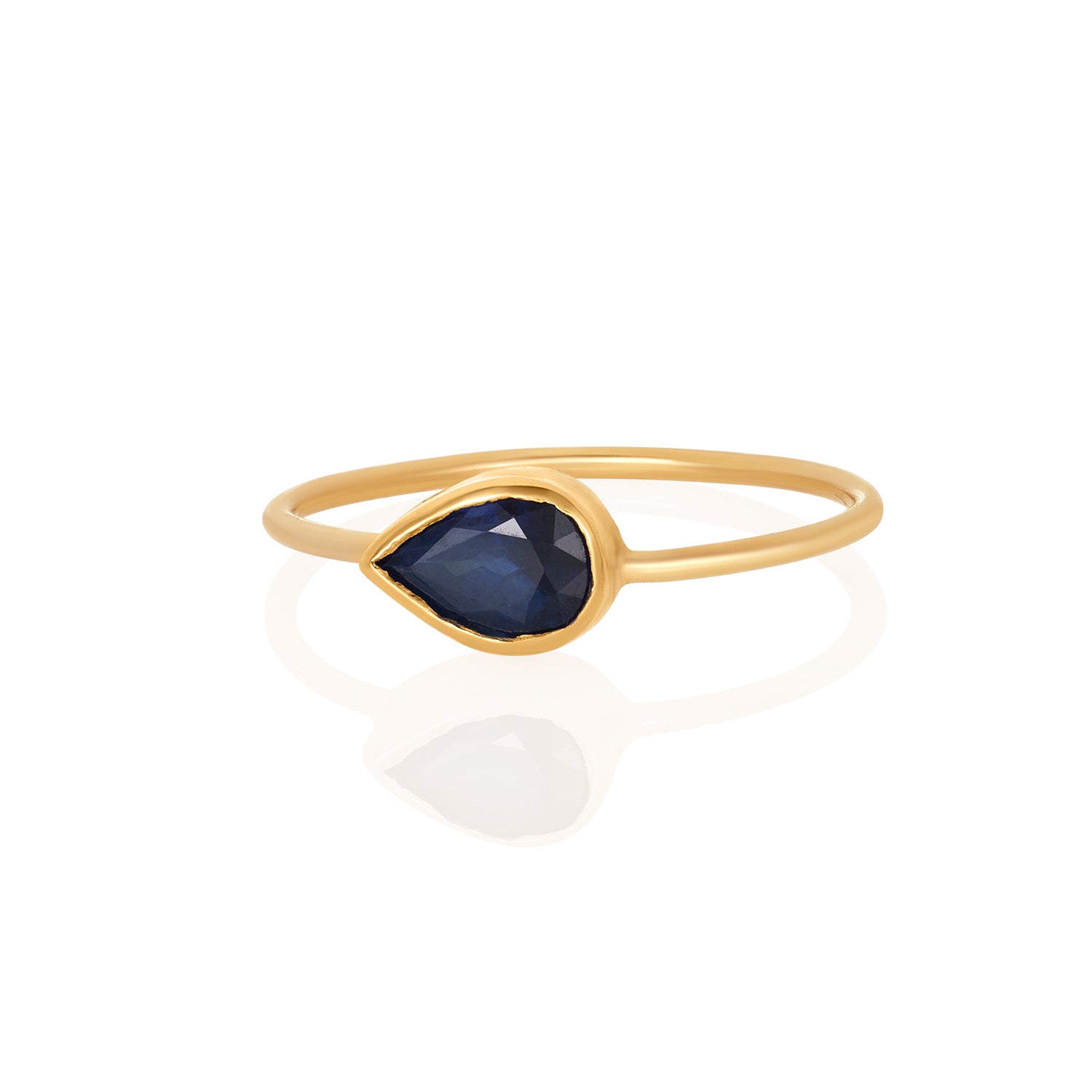 Raindrop In Sapphire Ring in 14k