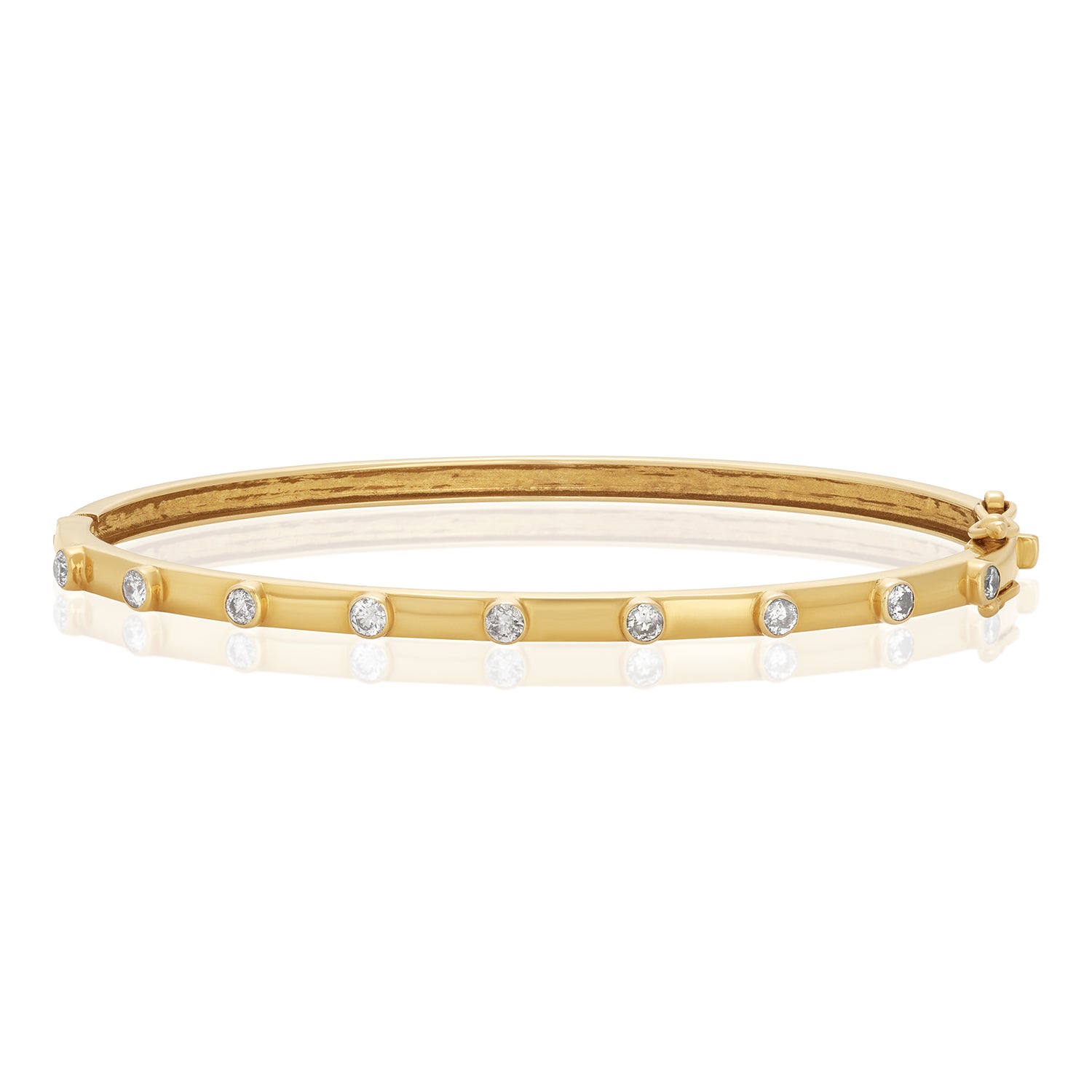 1/2 Stationed Diamond Bangle In 14k