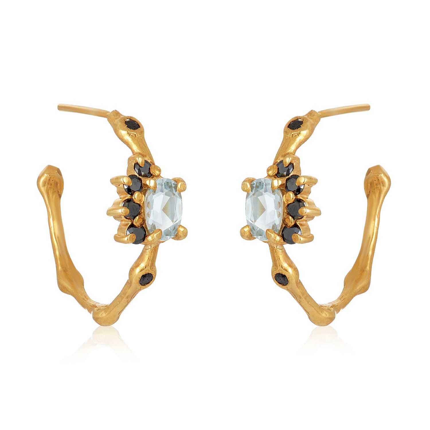 Organic Flare Gold Bamboo Hoops
