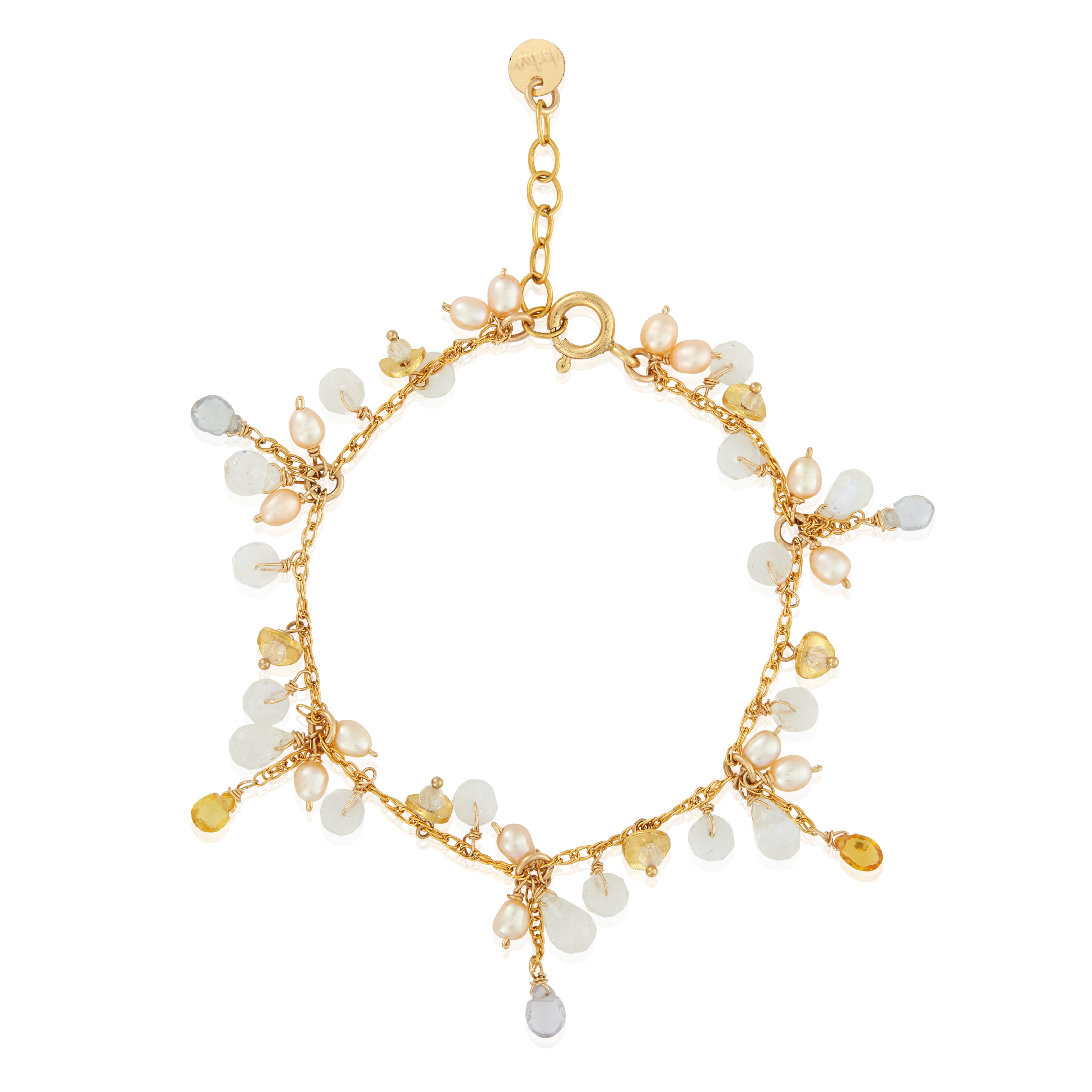 Moonstone Peachy Pearl bracelet