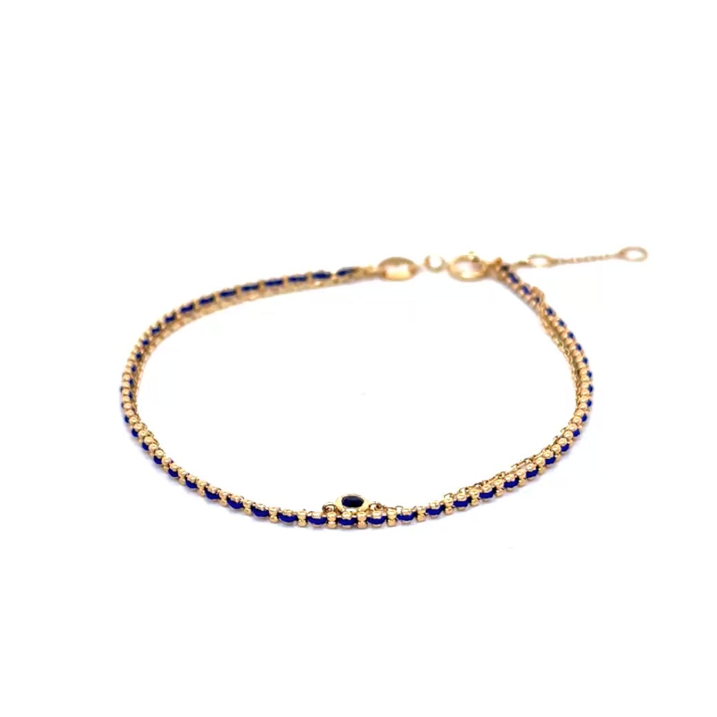 Double Pop Of Color Strands Bracelet 14k