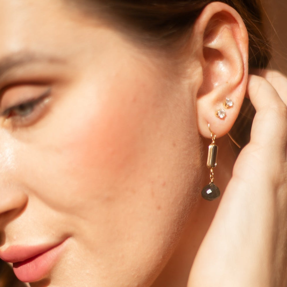Tourmaline Wired Gem Drop Earrings
