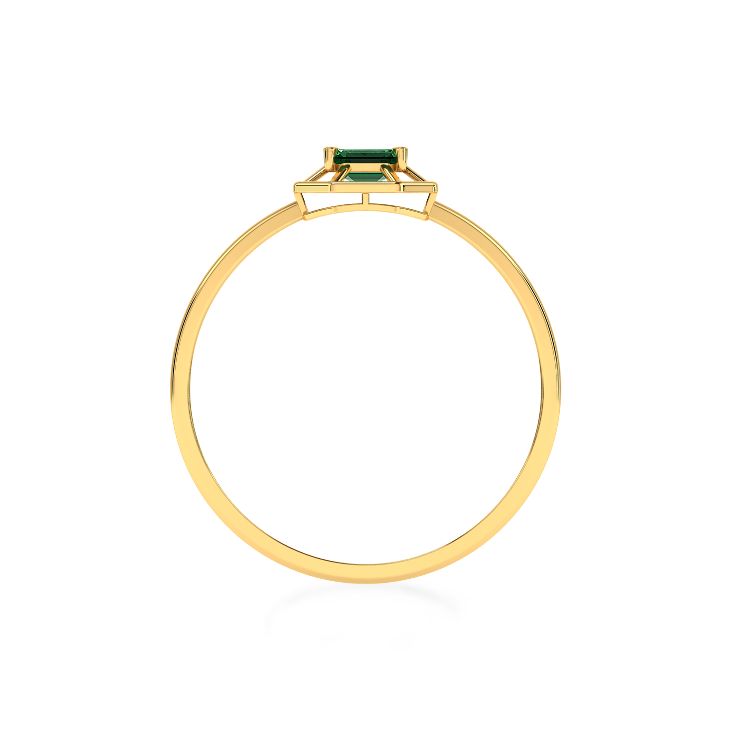 Framed Emerald Gold Ring in 18k