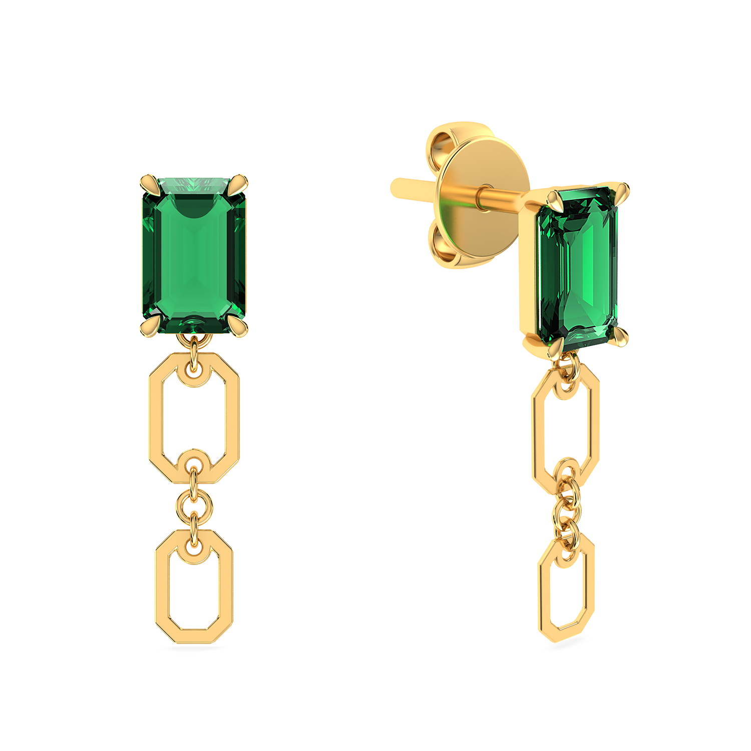 Emerald Drop Gold Link in 18k