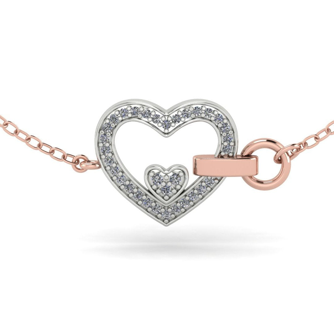 Diamond Heart Gold Bracelet in 18k