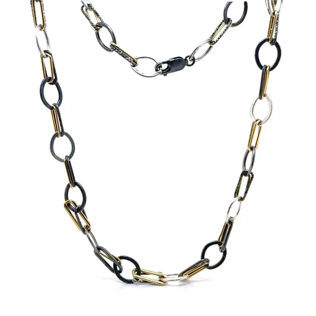 Mixed Metal Heavy Chain Necklace