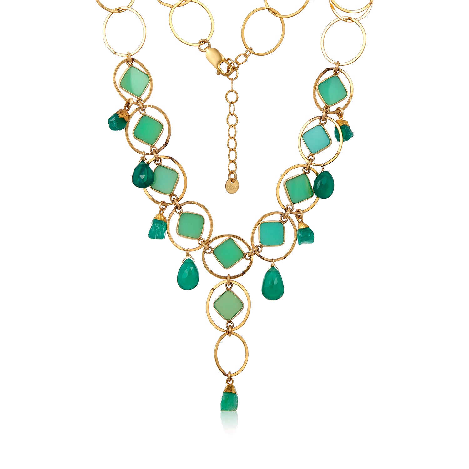 Chrysoprase Interwoven Bib Necklace