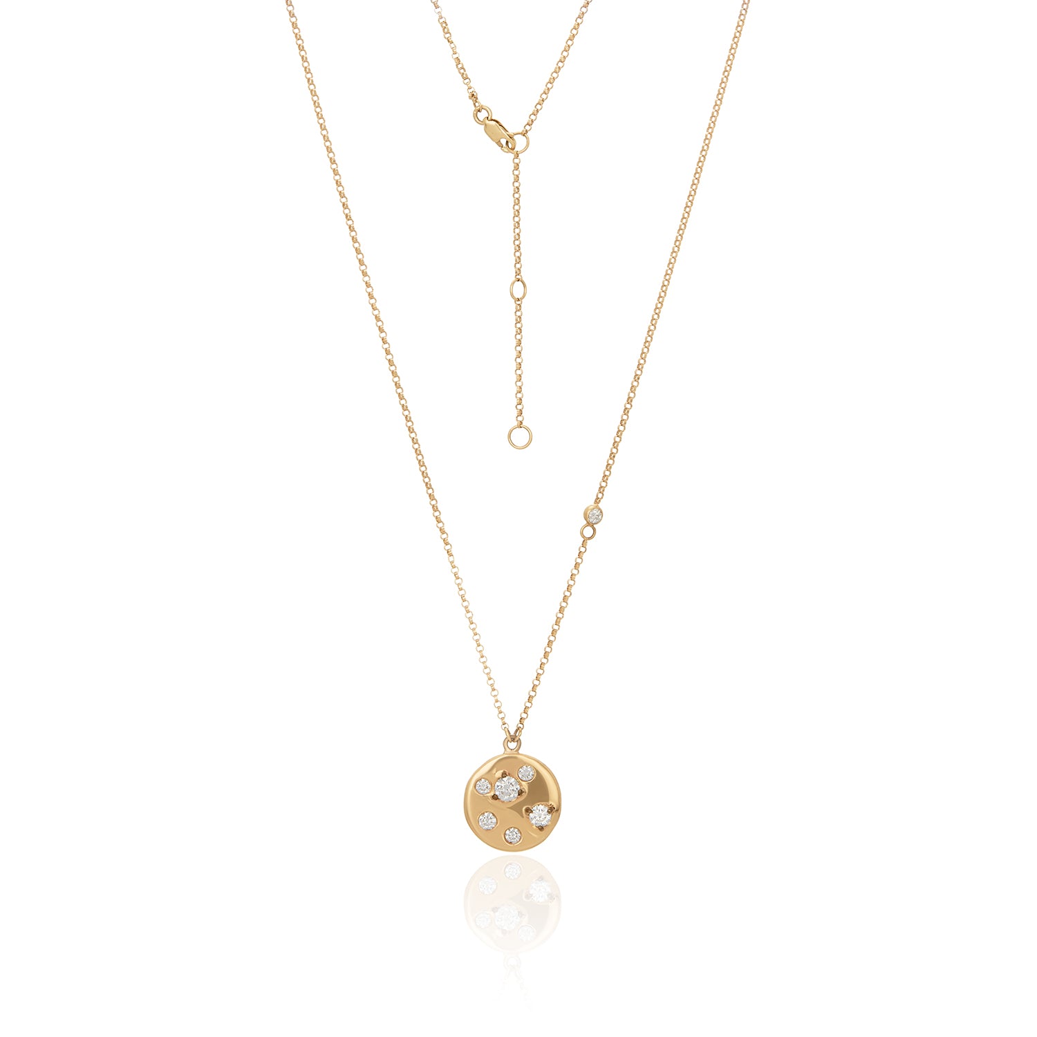 Lab-Grown Diamond Galaxy Pendant Necklace 14K