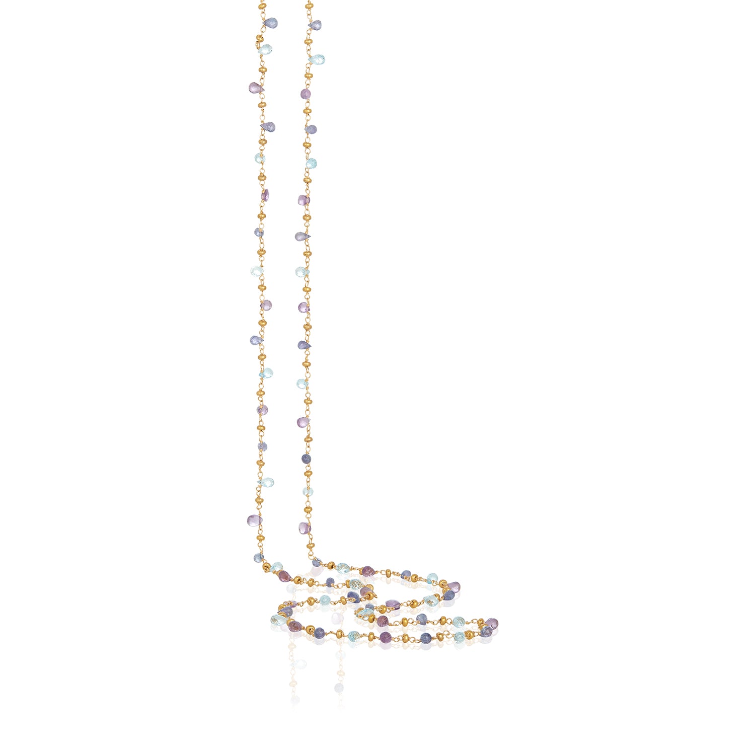 San Francisco Hearts Long Necklace (Purple and Blue)