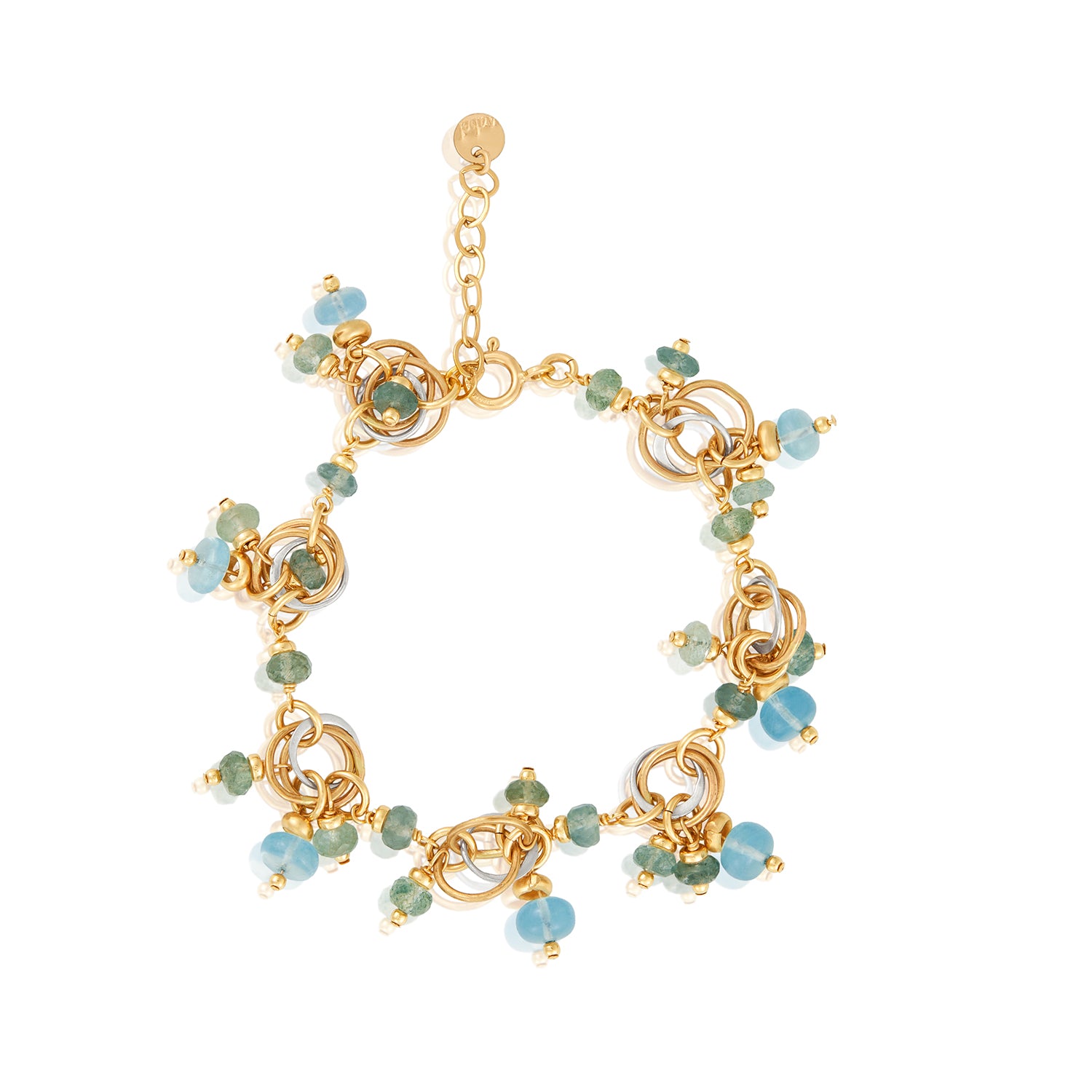 Trio Aqua Donut Trinity Bracelet