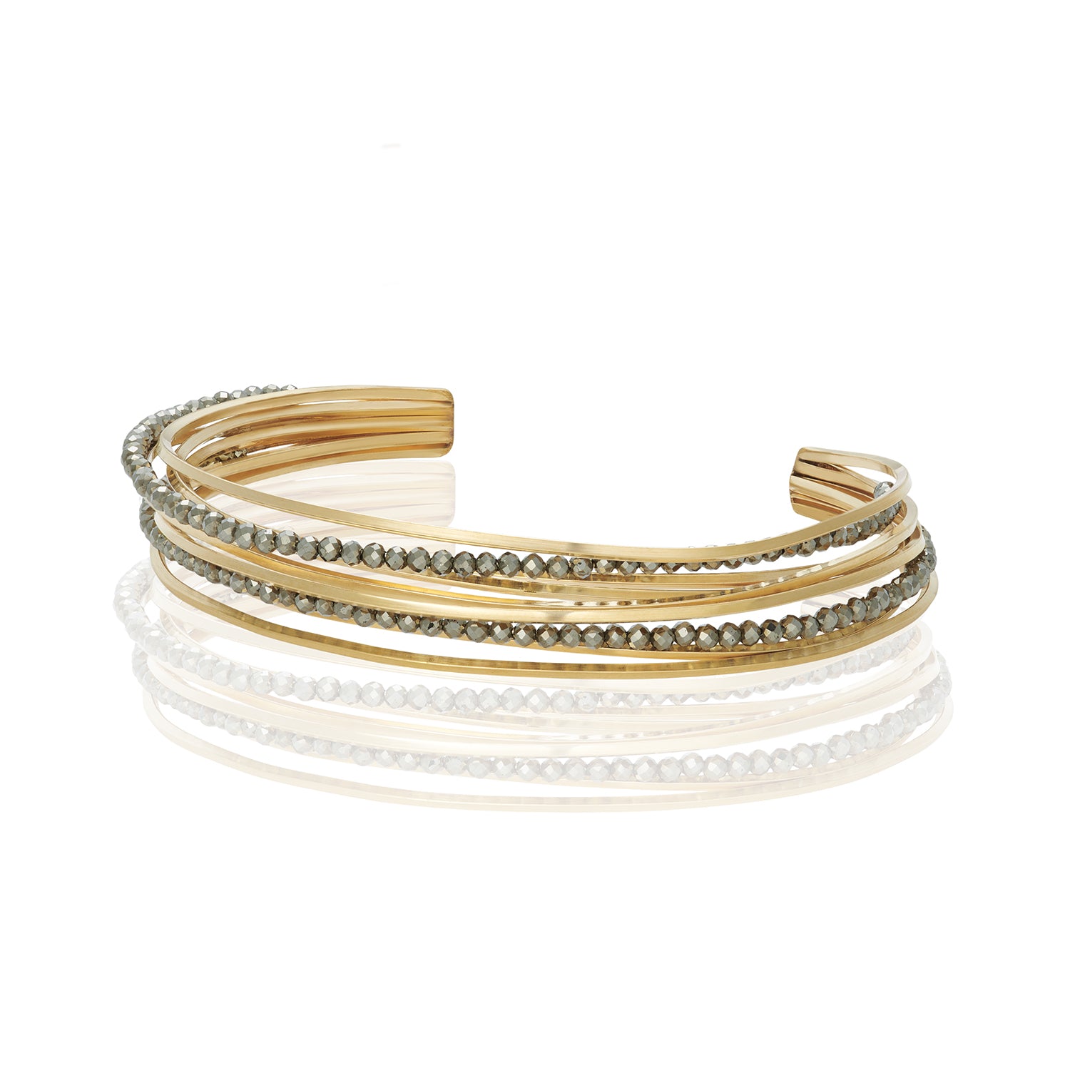 Mia Multi Hoops Open End Bracelet - Pyite