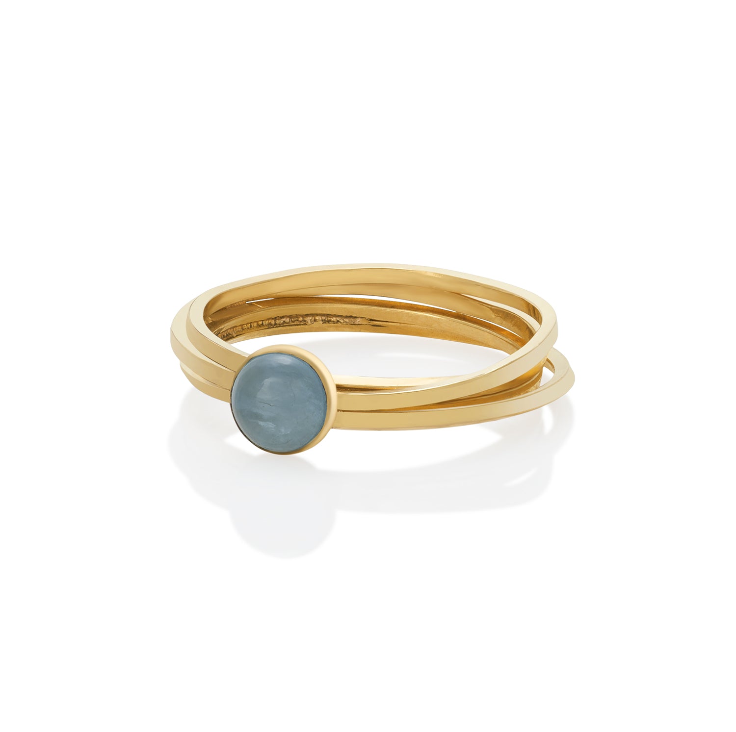 Mia Multi Hoops Mini Gem Ring - Garnet or Aquamarine
