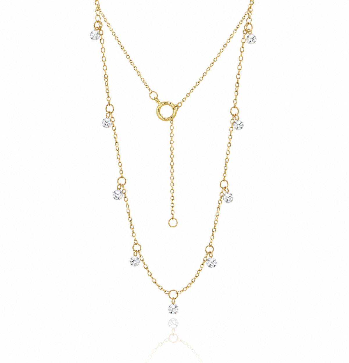 Lab-grown Diamond By The Yard Necklace In 14K