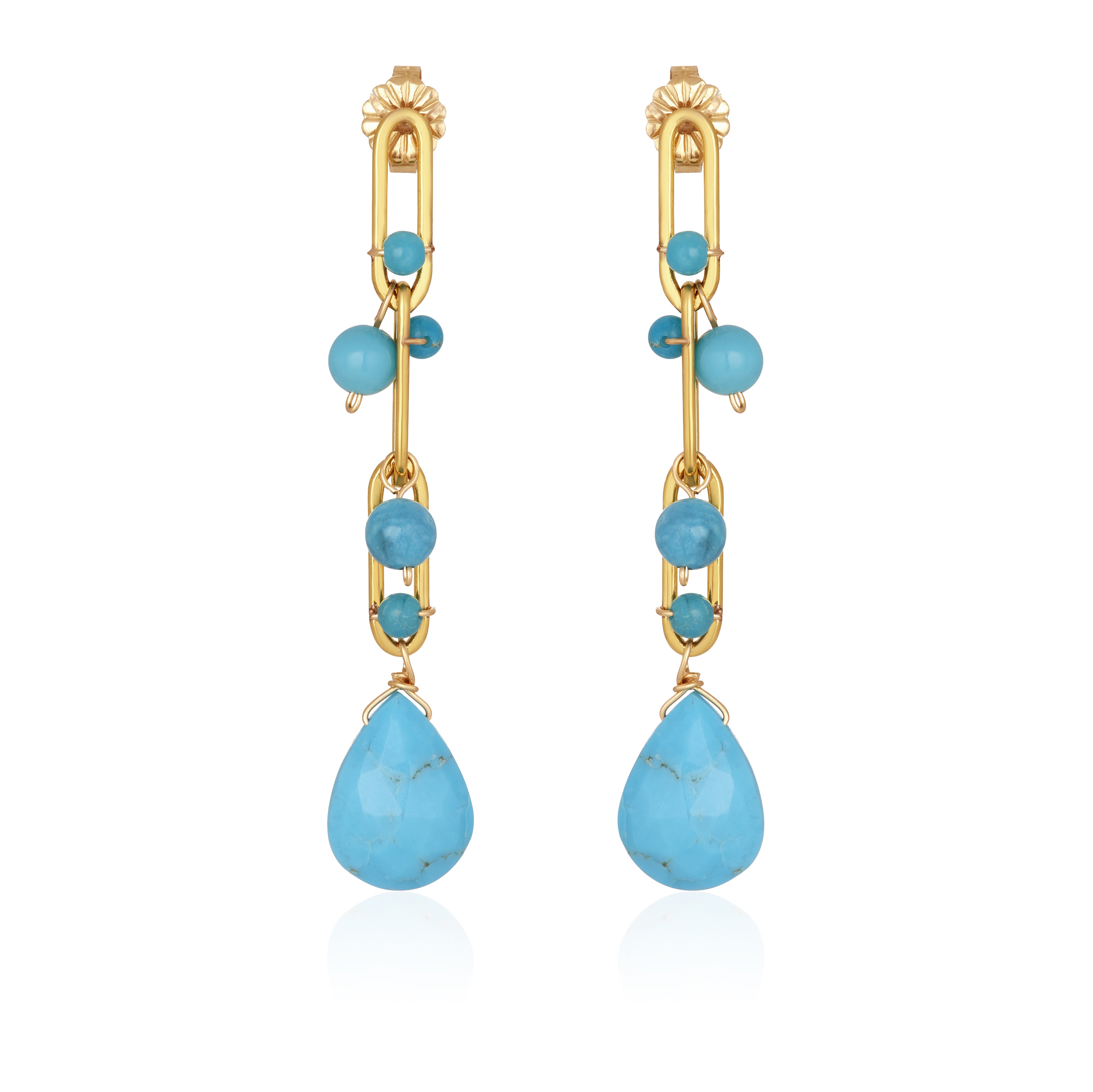 Hazel Trio Link Studs Earrings