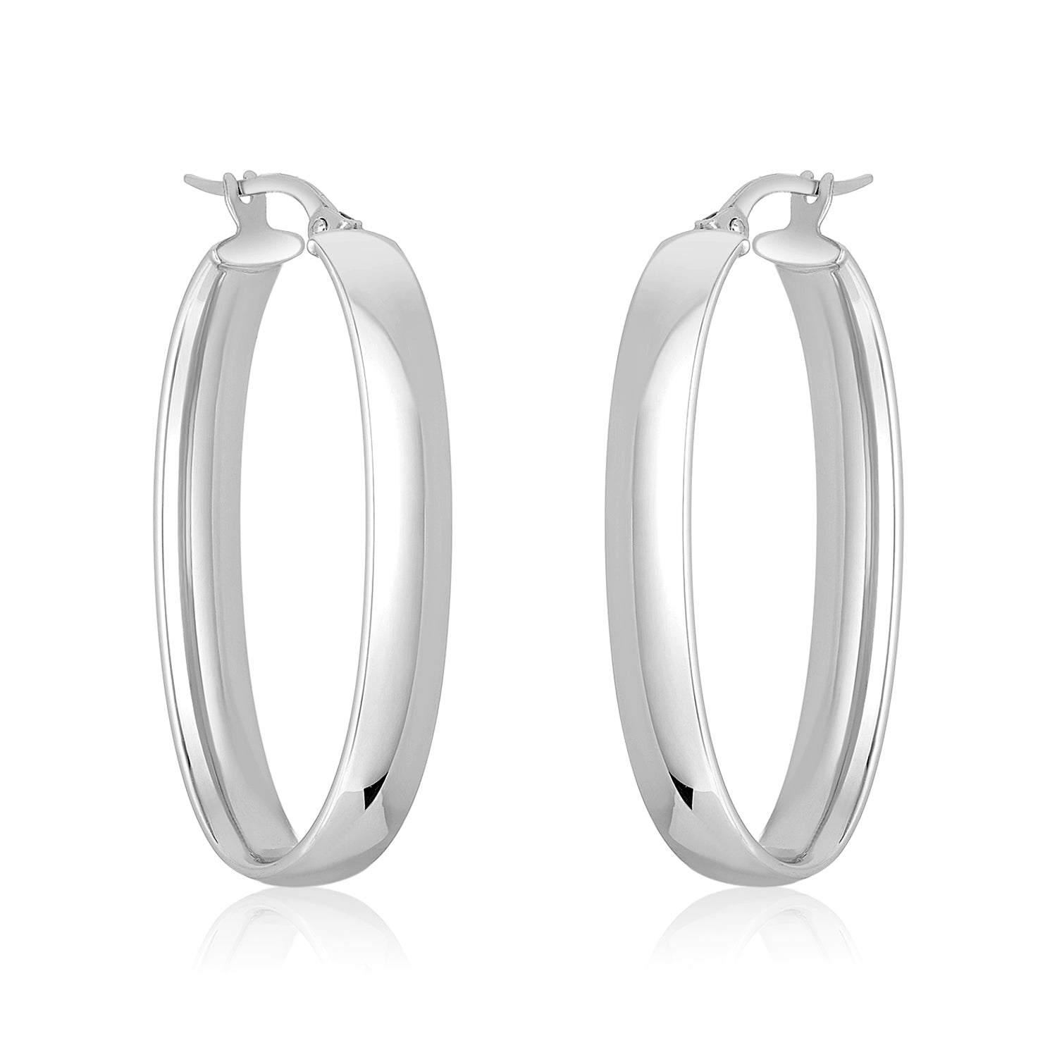 Leslie Oval Hoops Earrings in 14k