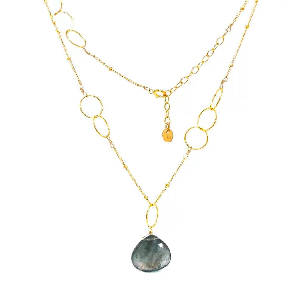 Jennifer Necklace - Moss Aquamarine