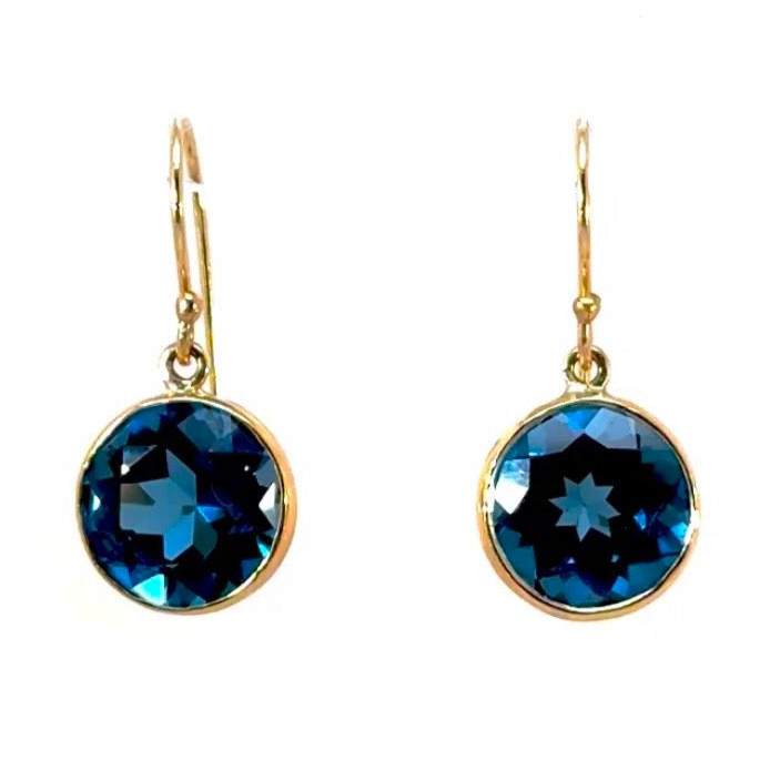 London Blue Topaz Bezel Earrings