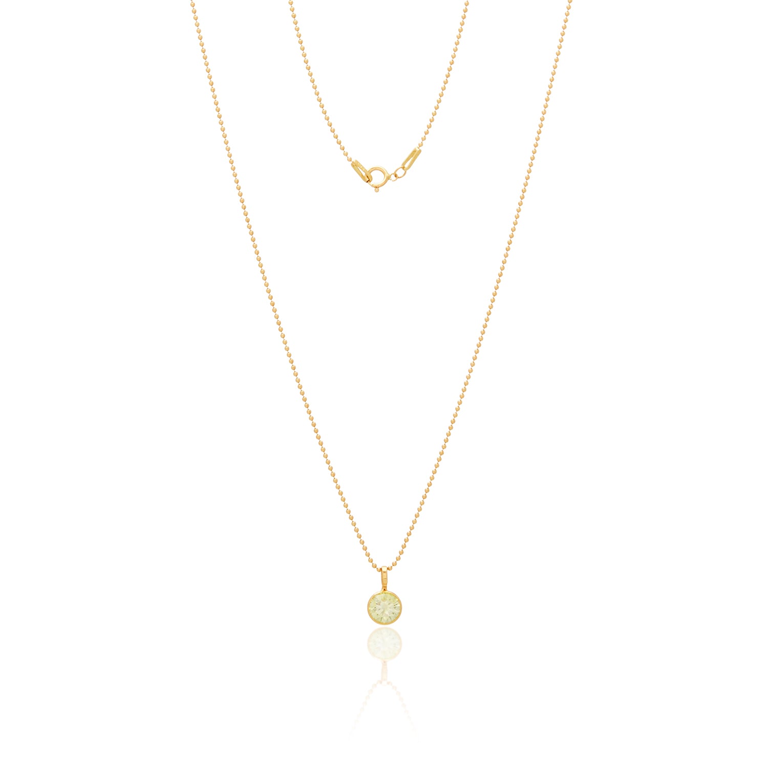 Lab-grown Round Solitaire Diamond Pendant Necklace 14K