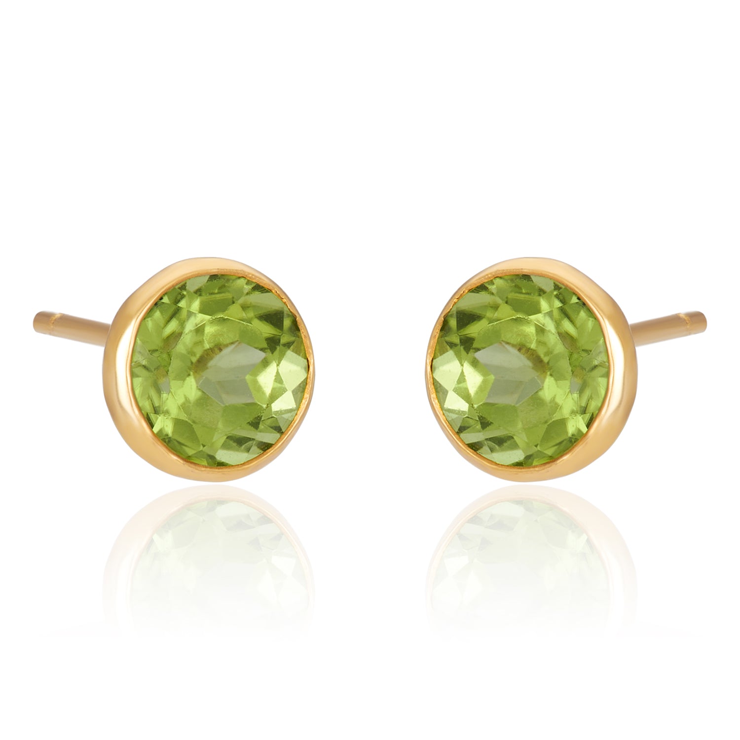 Simply Round Peridot Studs