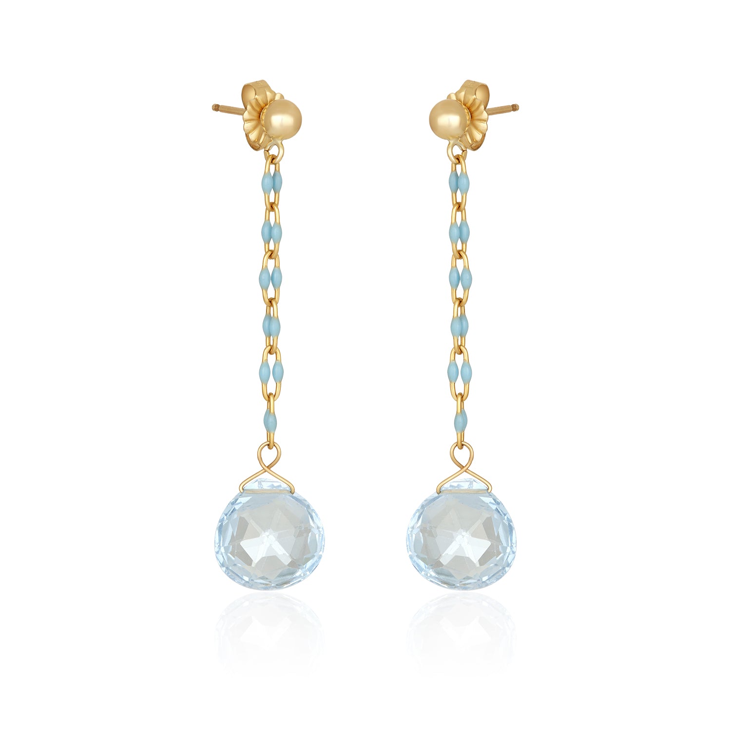 Braided Link Topaz drop Earrings