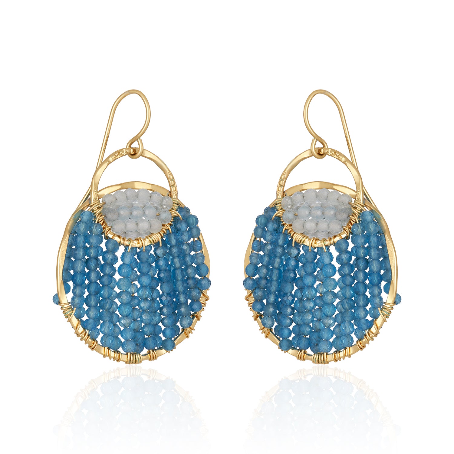 Duo Circle Gem Wired Earrings