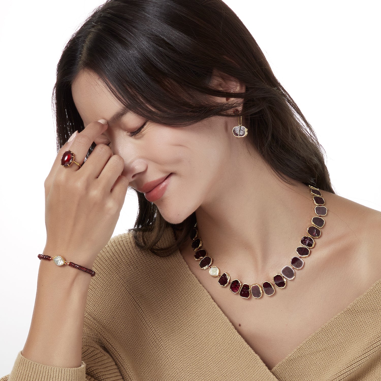 Garnet Row Polki Diamond Bracelet