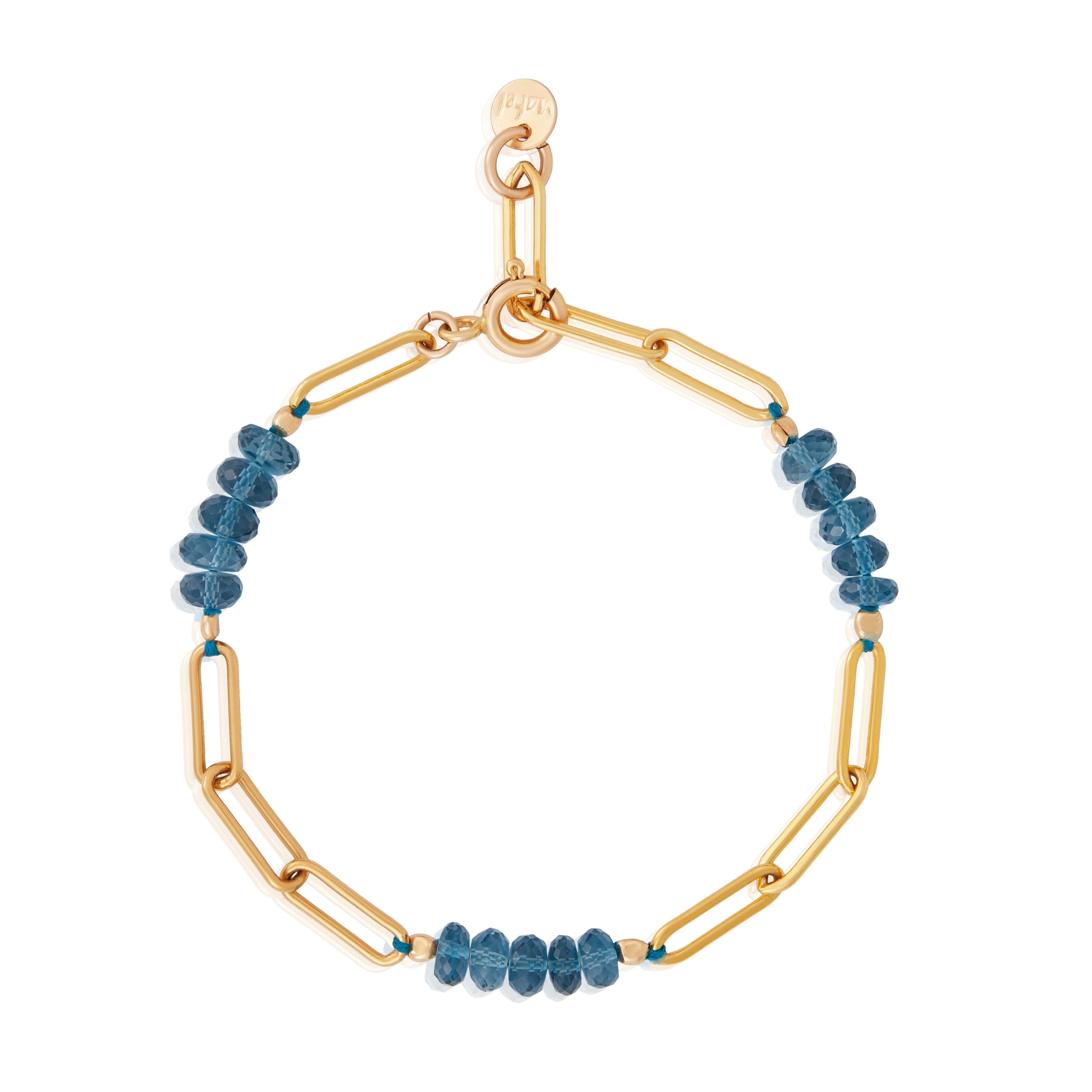 Gemmy Gem Paperclip Gold Bracelet