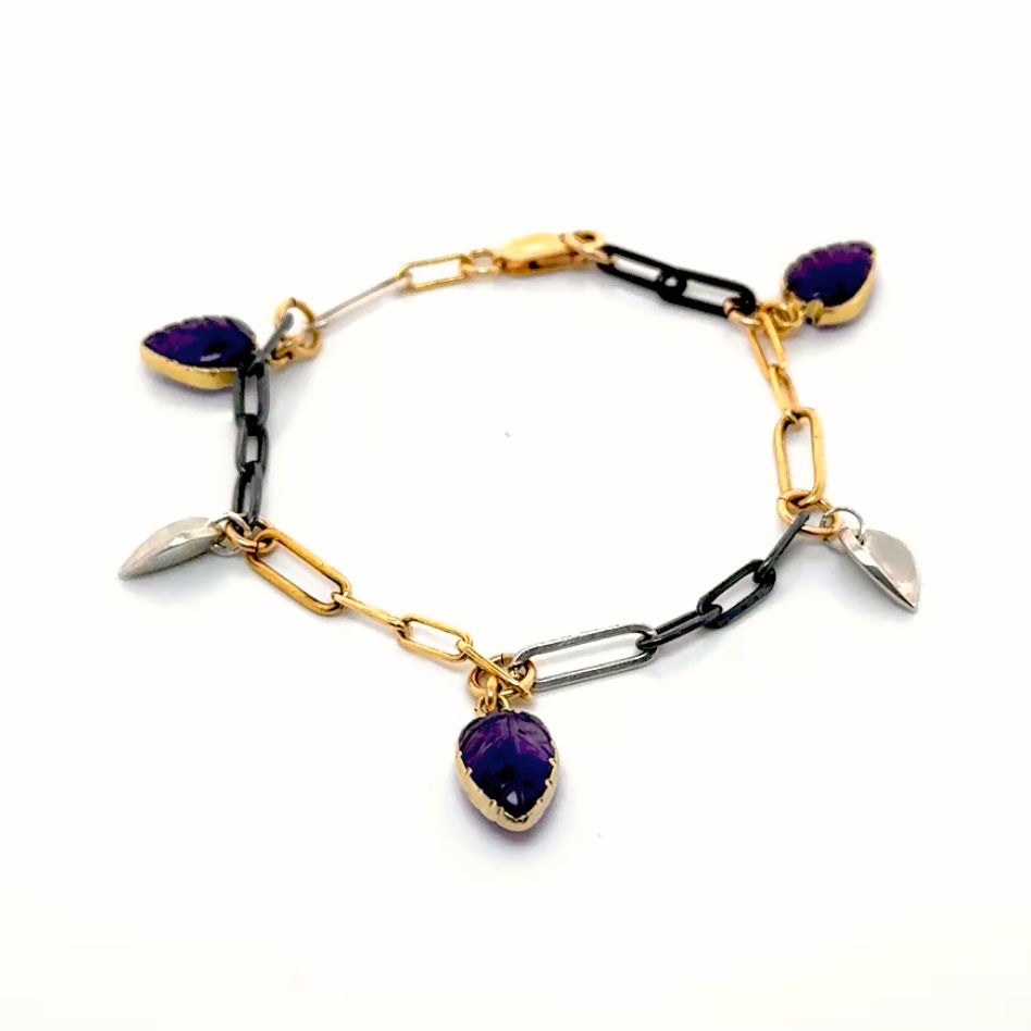Leaf Mixed Metal Bracelet