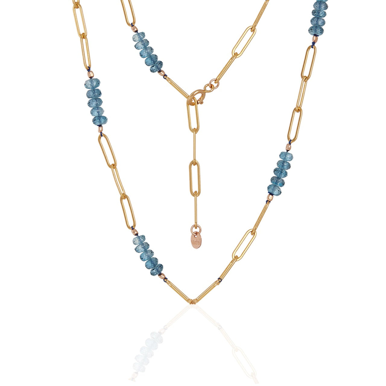 Gemmy Gem Paperclip Gold Necklace