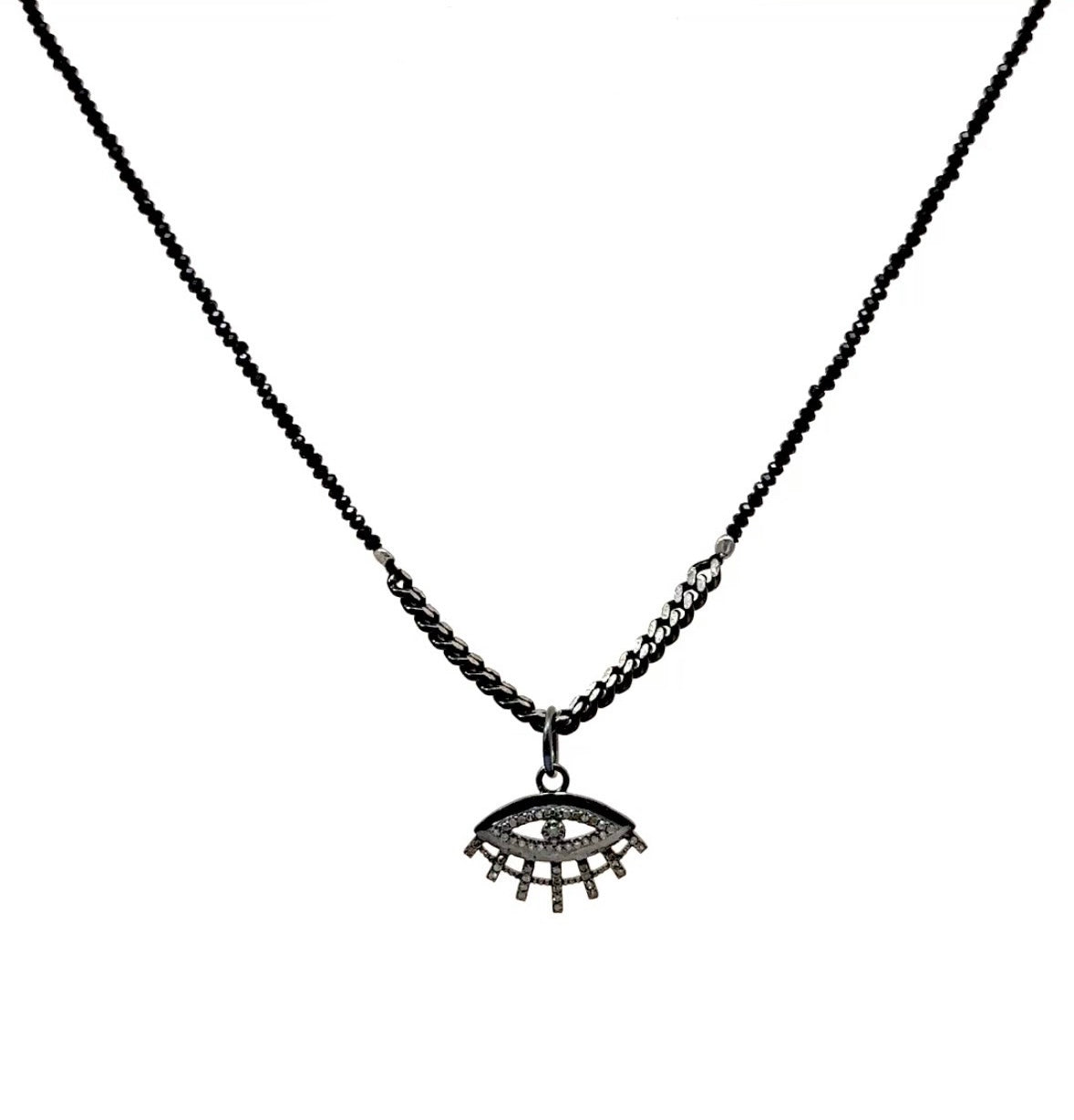 Evil Eye Black Spinel Necklace