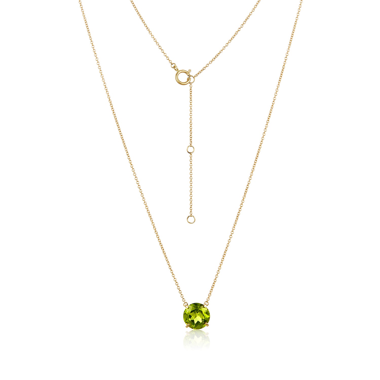 Simply Peridot Necklace in 14k