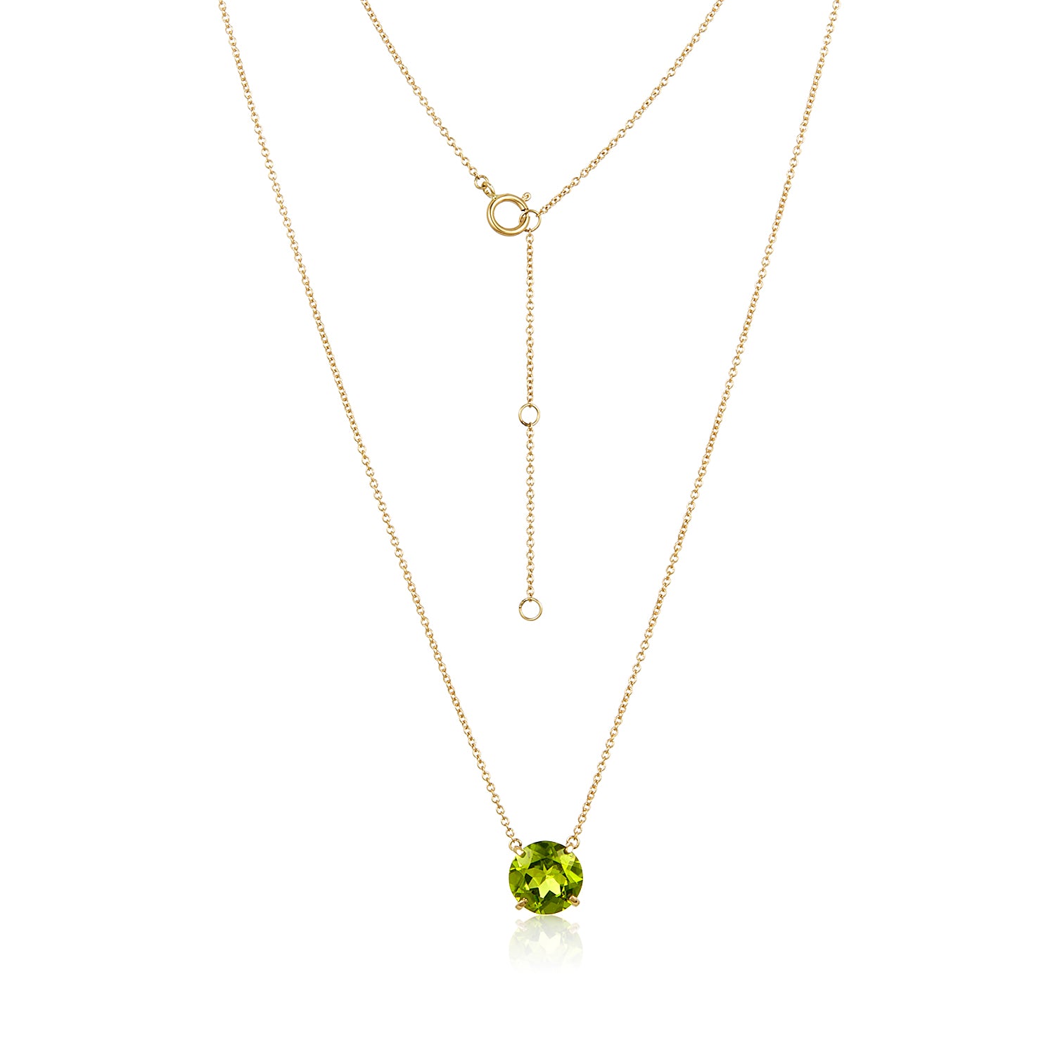 Simply Peridot Pendant Necklace in 14k