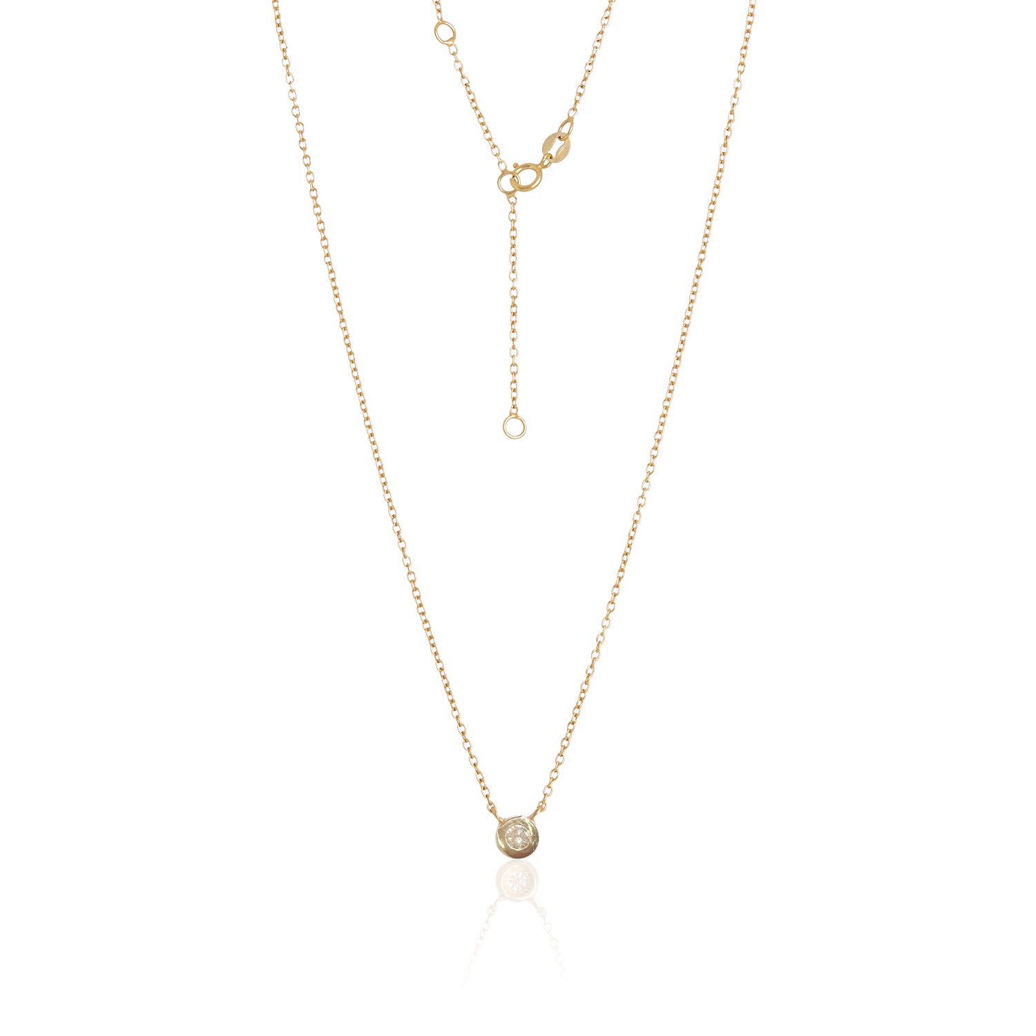 Solitaire Natural Diamond Necklace In 14k