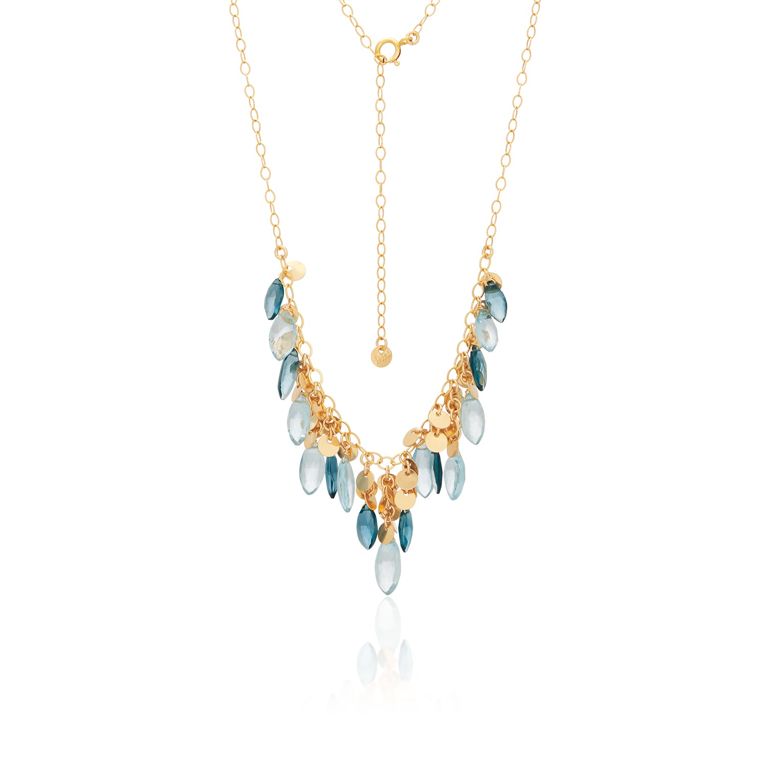 Joelle Blue Topaz Leaf Necklace