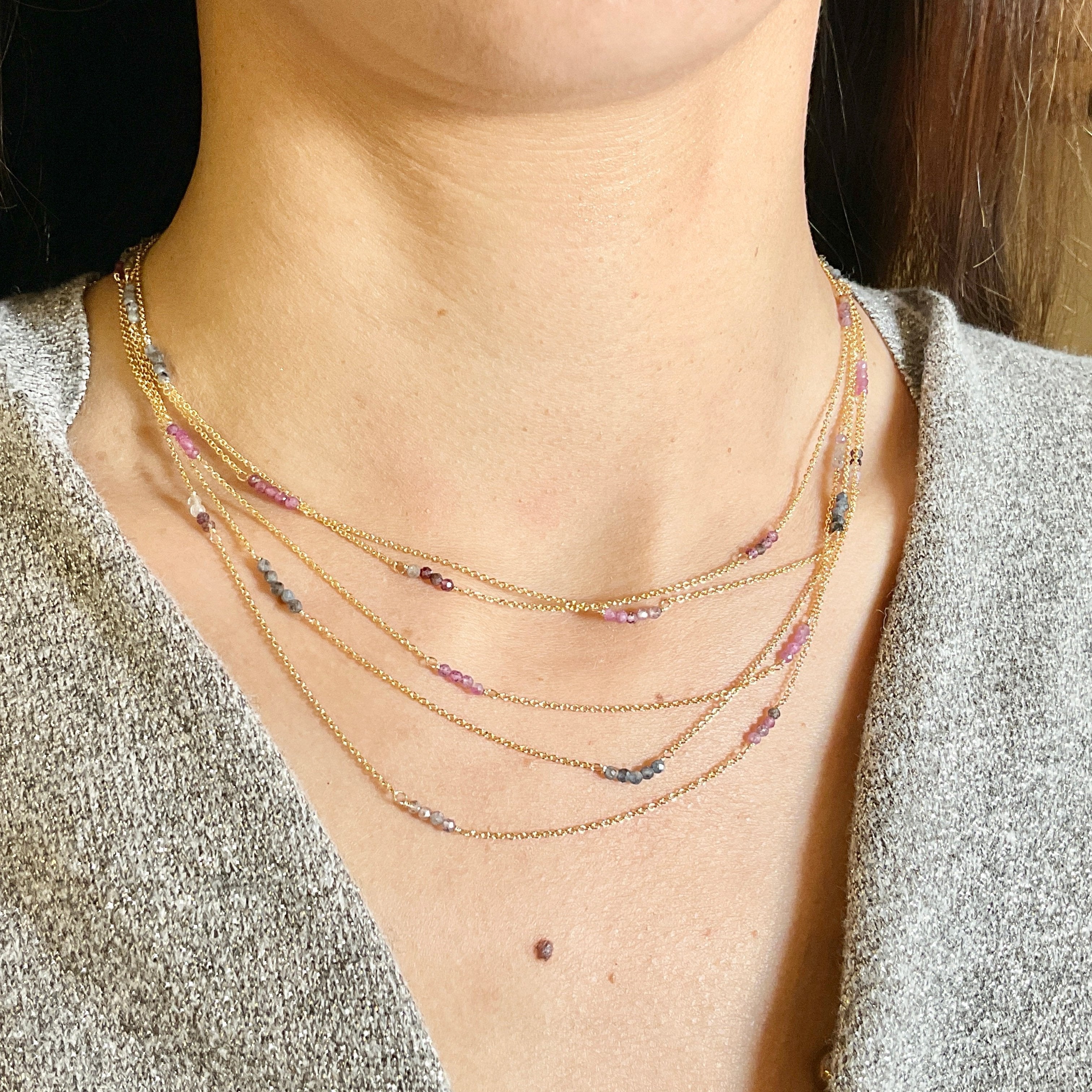 Multi Strand II Necklace - Sapphire