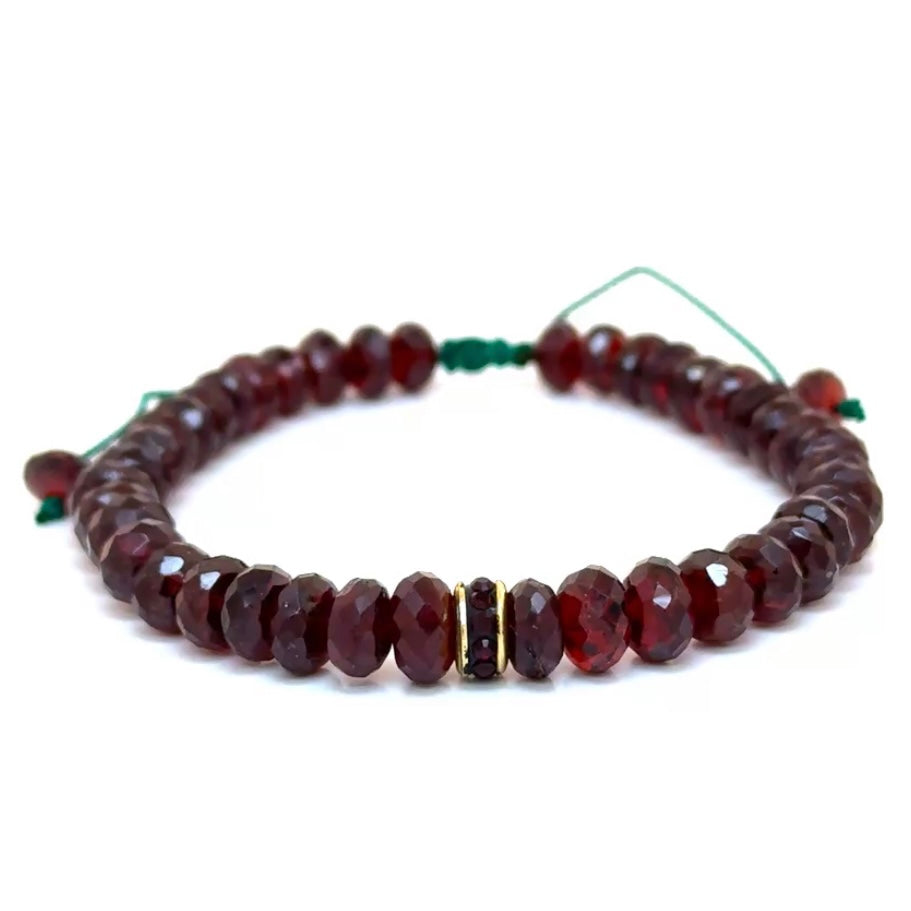 Garnet Row Macrame Bracelet