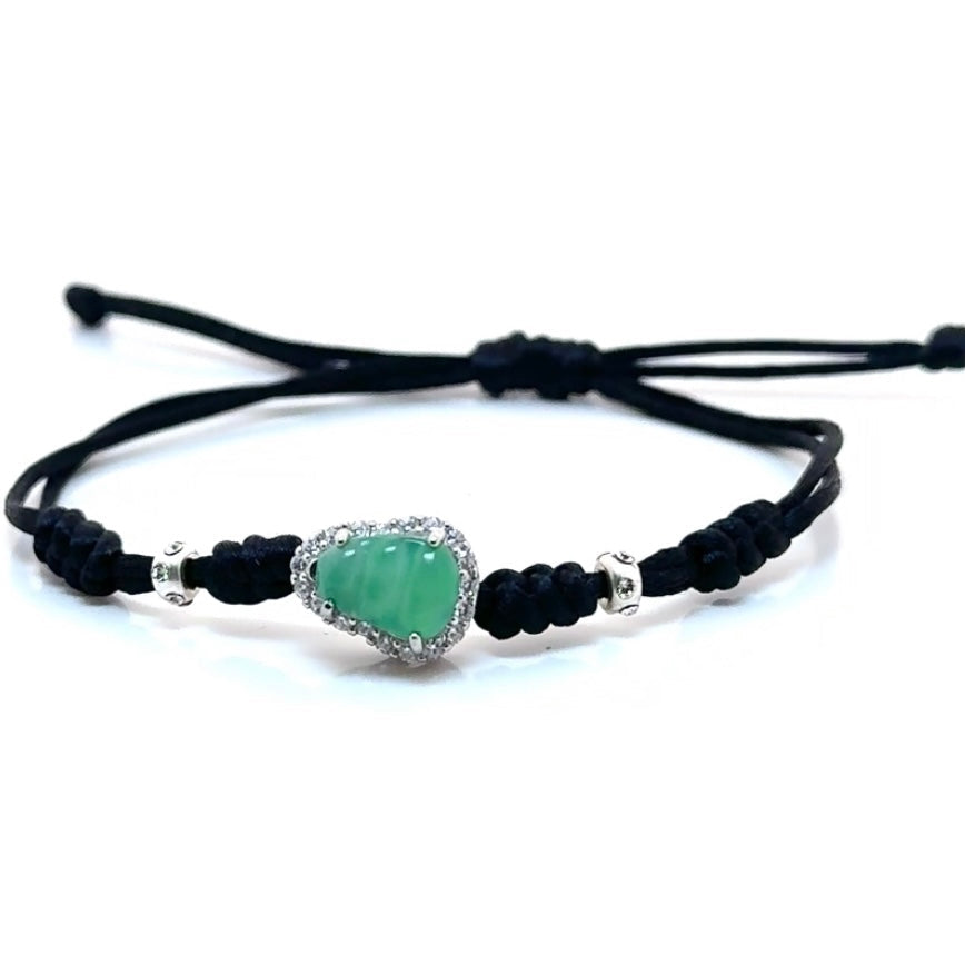 Sparkly Lucky Jade Macrame Bracelet