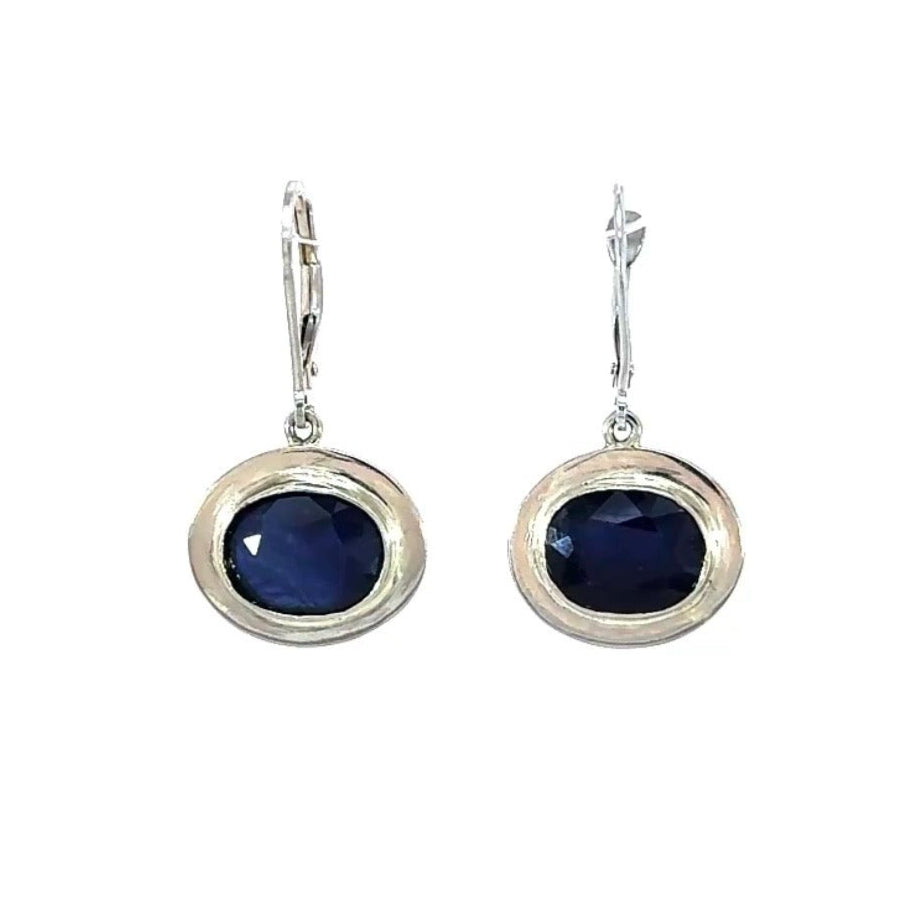 Oval Sapphire Drop Earrings