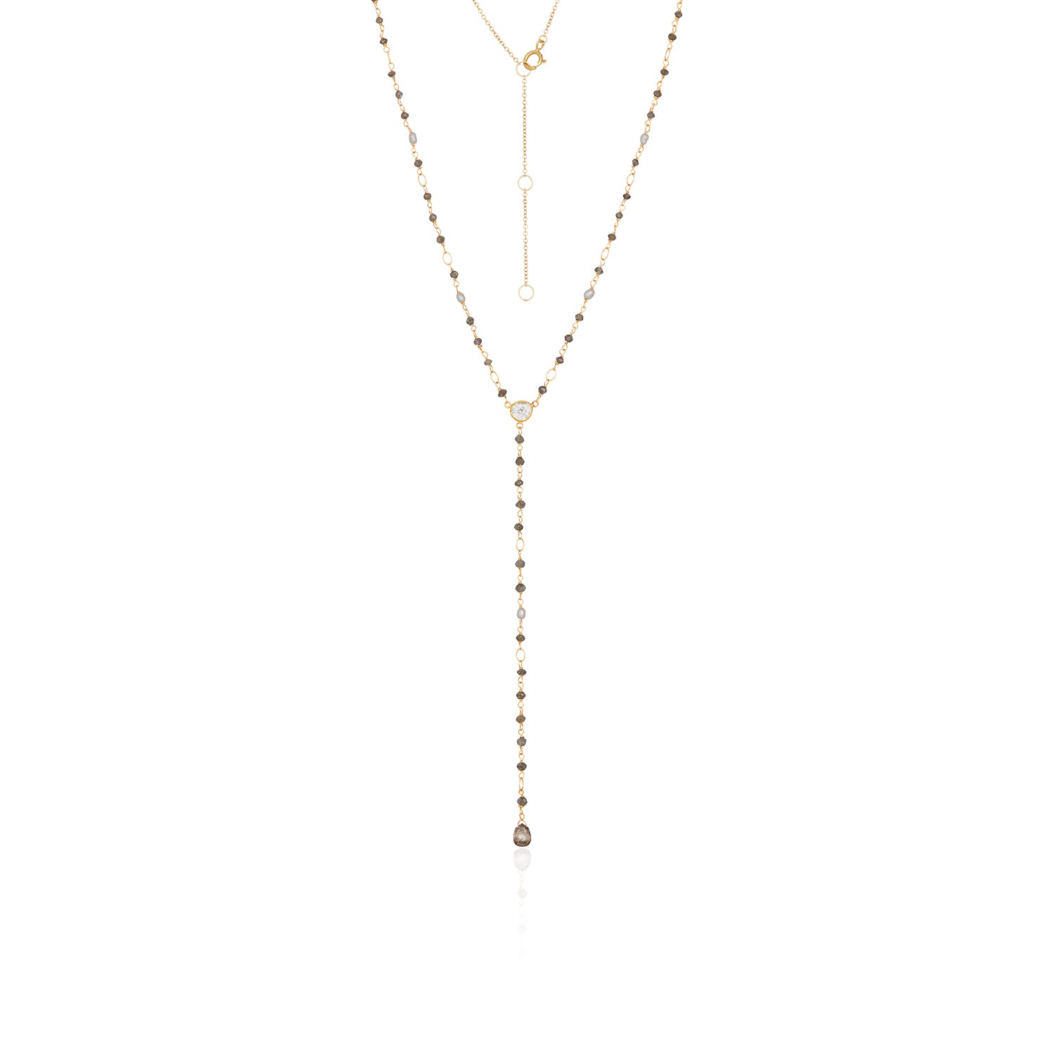 Chocolate Diamond Lariat Necklace 14k