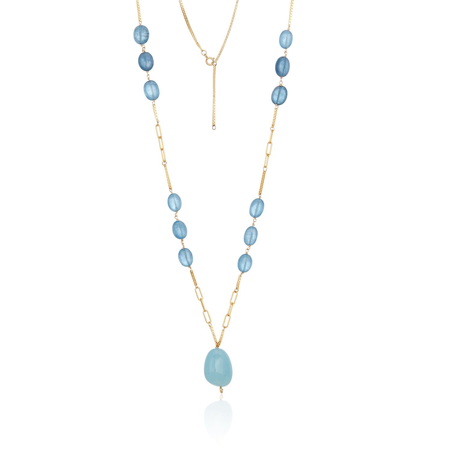 Aquamarine Bubble Drop Necklace