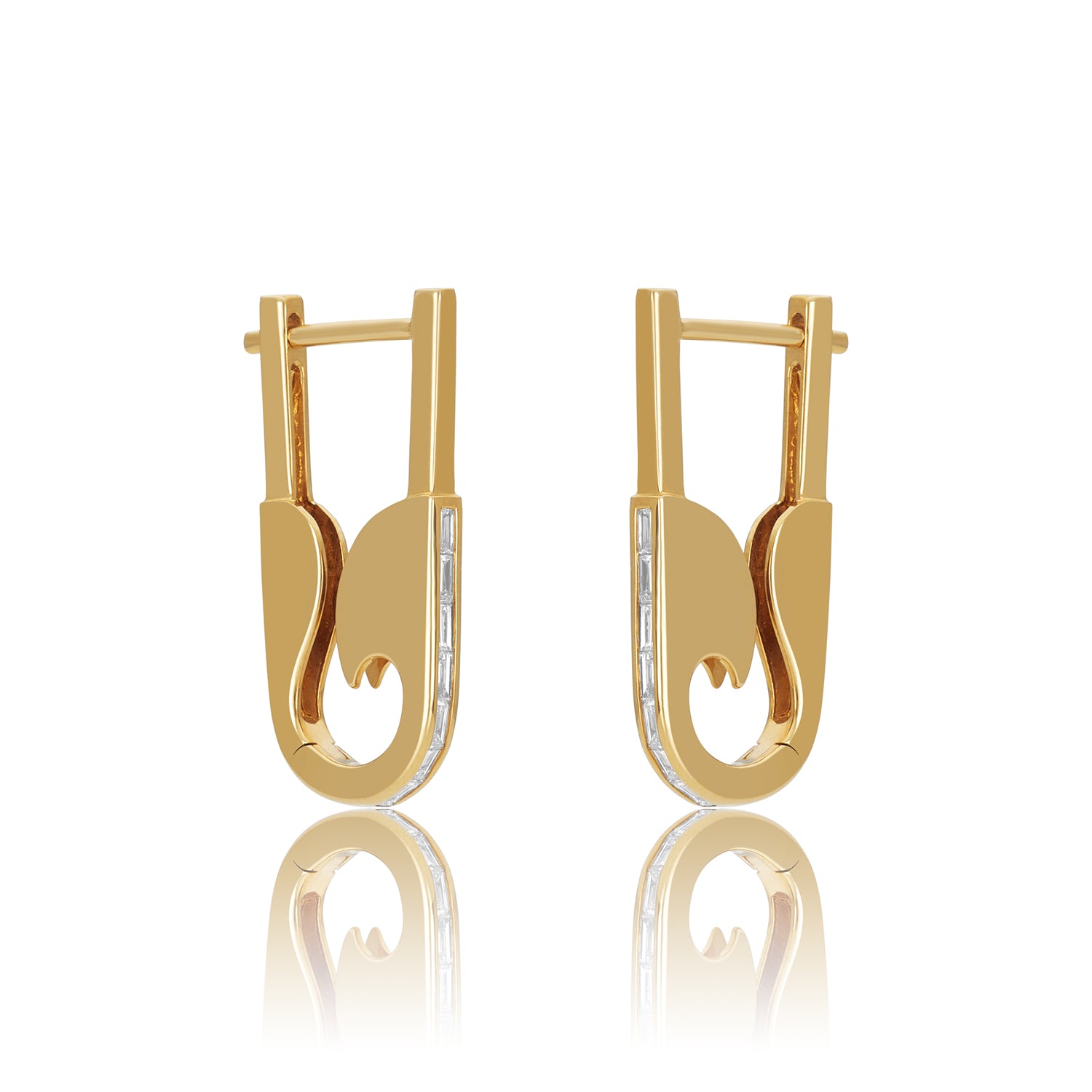Safety Pin Head Studs Earrings 14k