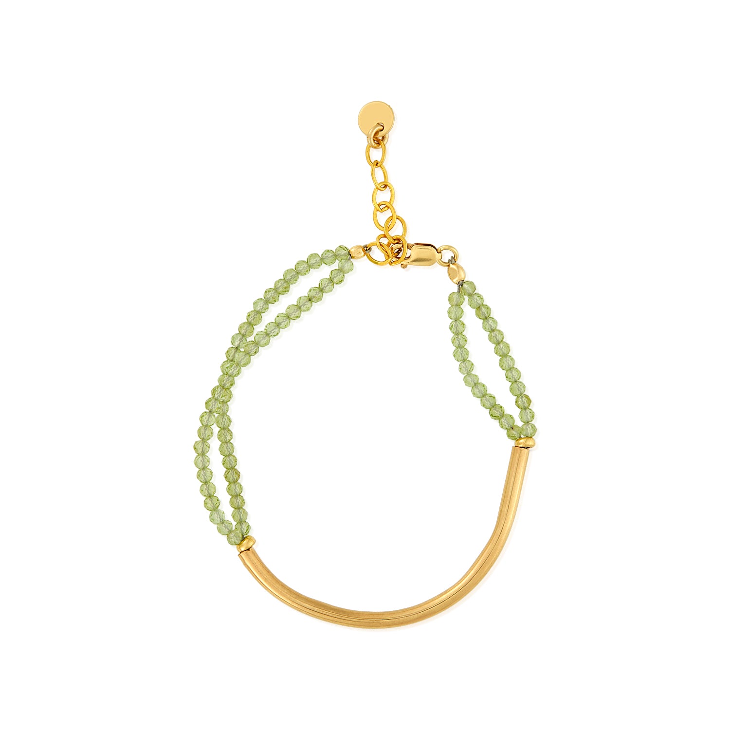 Tubular peridot bracelet