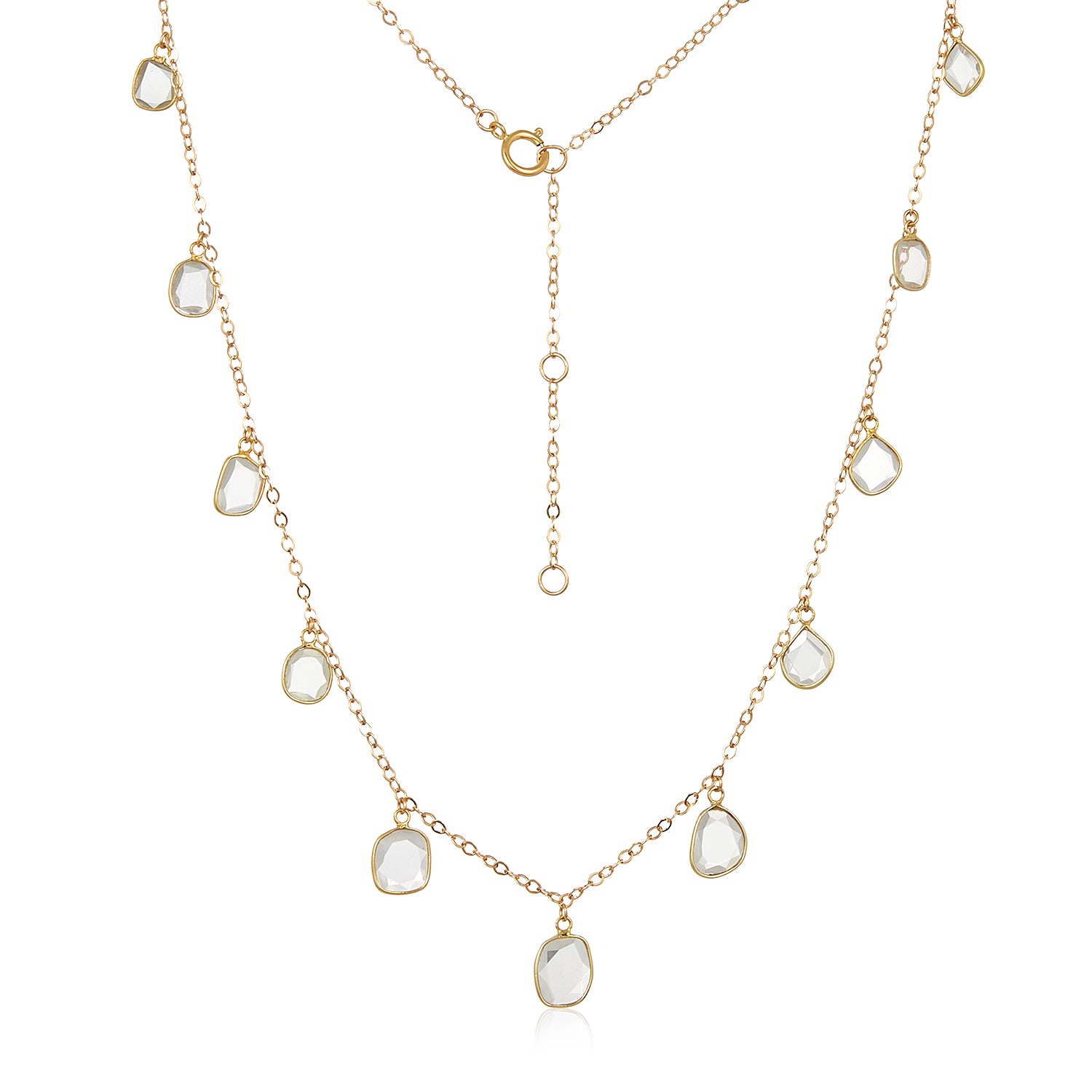 Slice Moissanite Dangly Necklace