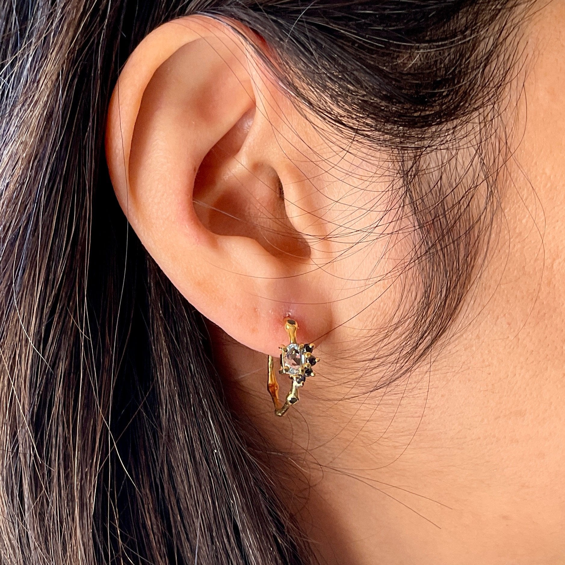 Organic Flare Gold Bamboo Hoops