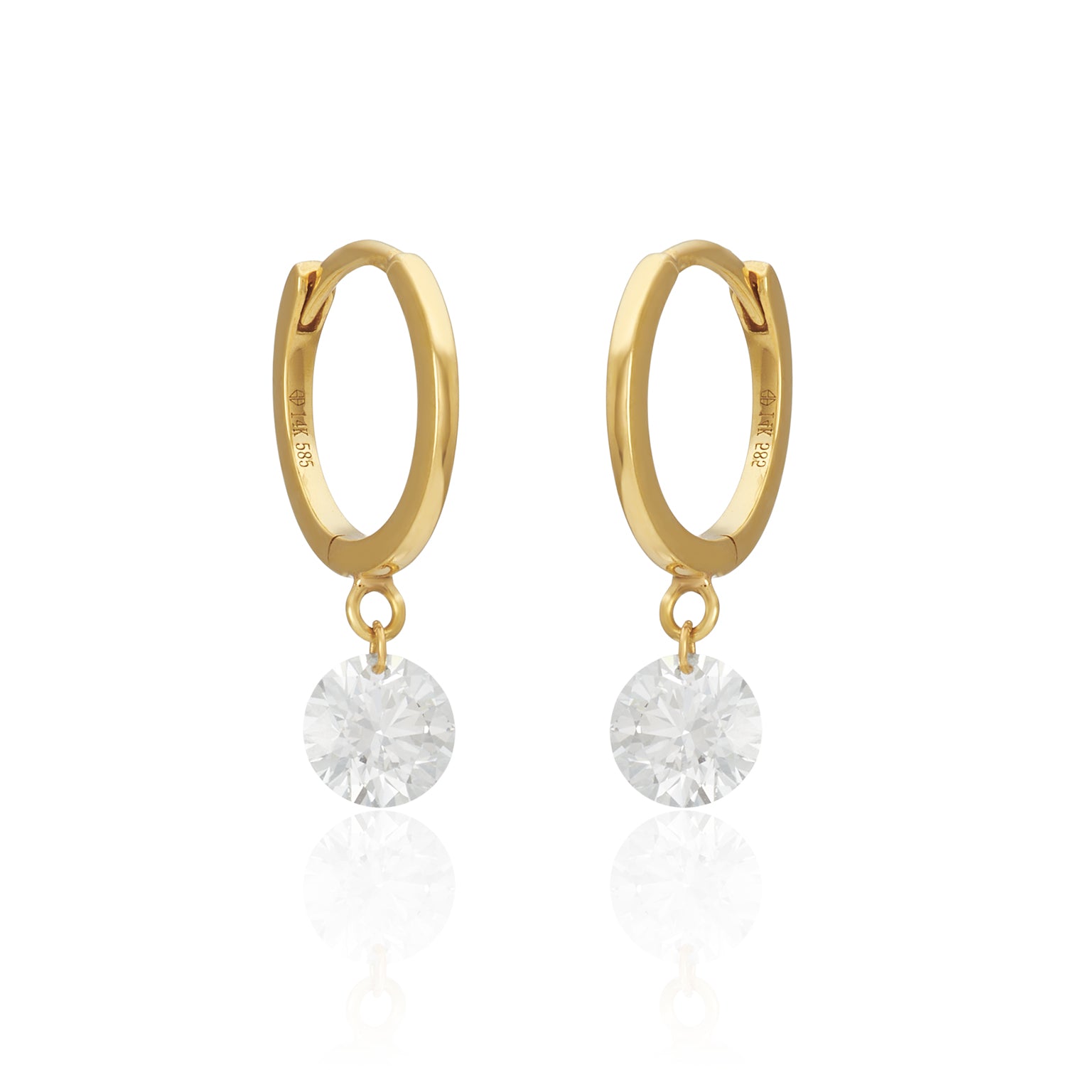 Lab Grown Floating Diamond Hoops